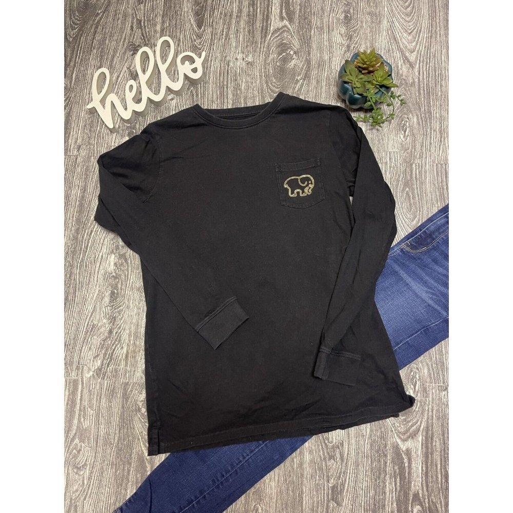 S IVORY ELLA BLACK/GOLD LONG SLEEVE TSHIRT WOMENS